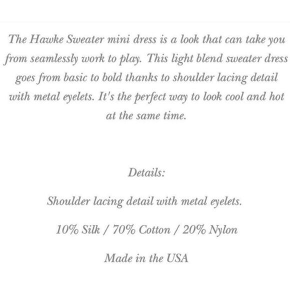 Philanthropy $198 Grey Hawke Short Sleeve Lace Up Shoulder Sweater Dress - Picture 6 of 11